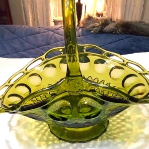 Vintage Indiana glass constellation basket